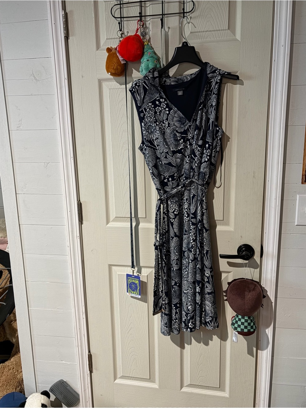 Sleeveless White Floral Wrap Dress